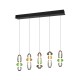 Trio-334310517 - Minerva - Black CCT over Island Fitting with Multicolour Glass