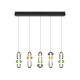 Trio-334310517 - Minerva - Black CCT over Island Fitting with Multicolour Glass
