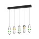 Trio-334310517 - Minerva - Black CCT over Island Fitting with Multicolour Glass