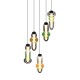 Trio-334330517 - Minerva - Black CCT Cluster Pendant with Multicolour Glass
