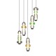 Trio-334330517 - Minerva - Black CCT Cluster Pendant with Multicolour Glass