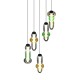 Trio-334330517 - Minerva - Black CCT Cluster Pendant with Multicolour Glass