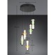 Trio-334330517 - Minerva - Black CCT Cluster Pendant with Multicolour Glass