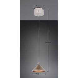 Laguna - Warm Grey CCT Pendant with Coffee Shade ∅ 18 cm