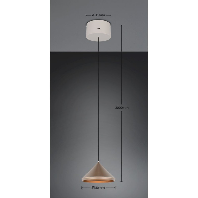 Trio-336210165 - Laguna - Warm Grey CCT Pendant with Coffee Shade ∅ 18 cm