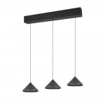 Laguna - Matt Black 3 Light CCT over Island Fitting