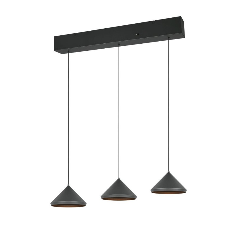 Trio-336210332 - Laguna - Matt Black 3 Light CCT over Island Fitting