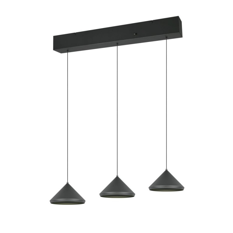 Trio-336210332 - Laguna - Matt Black 3 Light CCT over Island Fitting