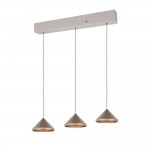 Laguna - Warm Grey 3 Light CCT over Island Fitting with Coffee Shade
