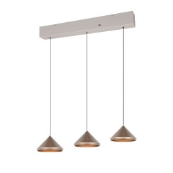 Laguna - Warm Grey 3 Light CCT over Island Fitting with Coffee Shade
