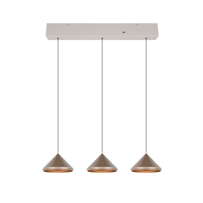 Trio-336210365 - Laguna - Warm Grey 3 Light CCT over Island Fitting with Coffee Shade