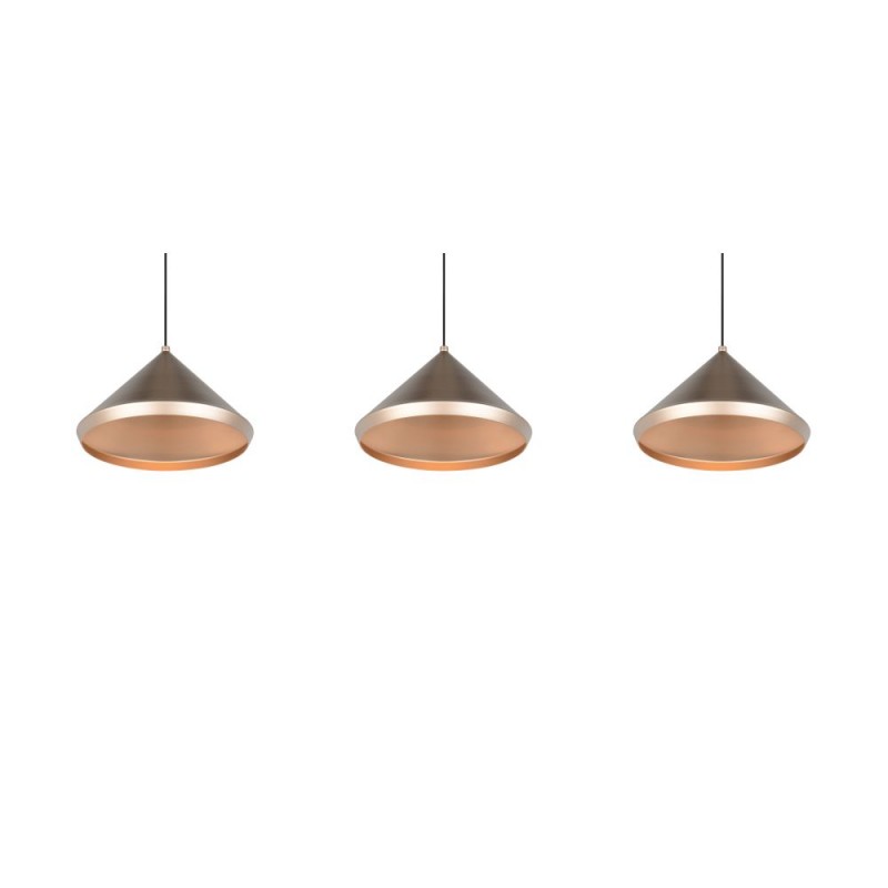 Trio-336210365 - Laguna - Warm Grey 3 Light CCT over Island Fitting with Coffee Shade