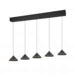 Laguna - Matt Black 5 Light CCT over Island Fitting