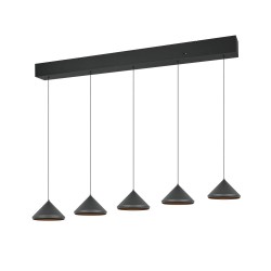 Laguna - Matt Black 5 Light CCT over Island Fitting
