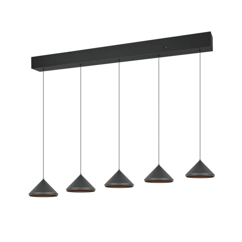 Trio-336210532 - Laguna - Matt Black 5 Light CCT over Island Fitting