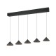 Trio-336210532 - Laguna - Matt Black 5 Light CCT over Island Fitting
