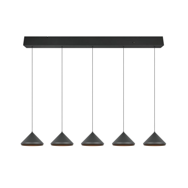 Trio-336210532 - Laguna - Matt Black 5 Light CCT over Island Fitting