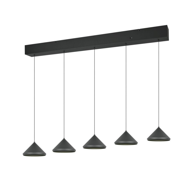 Trio-336210532 - Laguna - Matt Black 5 Light CCT over Island Fitting