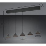 Laguna - Matt Black 5 Light CCT over Island Fitting