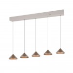 Laguna - Warm Grey 5 Light CCT over Island Fitting with Coffee Shade