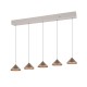 Trio-336210565 - Laguna - Warm Grey 5 Light CCT over Island Fitting with Coffee Shade