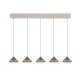 Trio-336210565 - Laguna - Warm Grey 5 Light CCT over Island Fitting with Coffee Shade