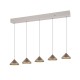 Trio-336210565 - Laguna - Warm Grey 5 Light CCT over Island Fitting with Coffee Shade