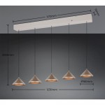 Laguna - Warm Grey 5 Light CCT over Island Fitting with Coffee Shade