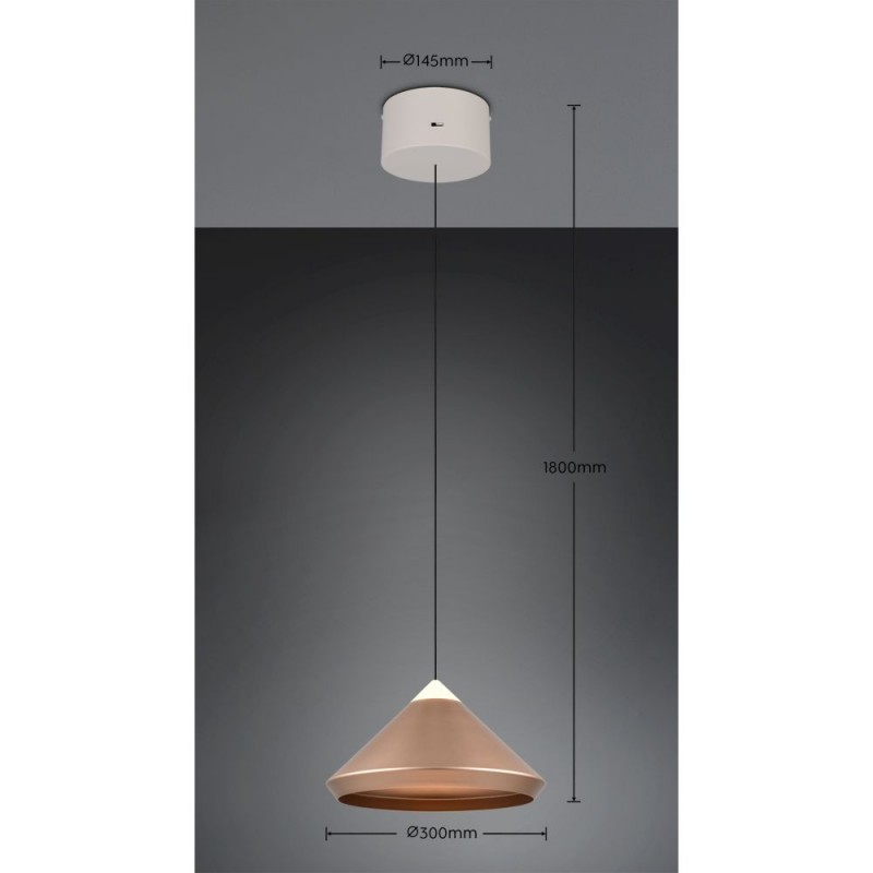 Trio-336219165 - Laguna - Warm Grey CCT Pendant with Coffee Shade ∅ 30 cm