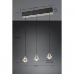 Romeo - Matt Nickel 3 Light CCT over Island Fitting