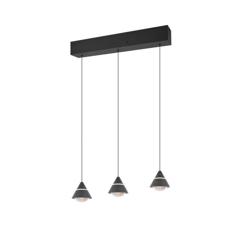 Trio-337010332 - Romeo - Matt Black 3 Light CCT over Island Fitting