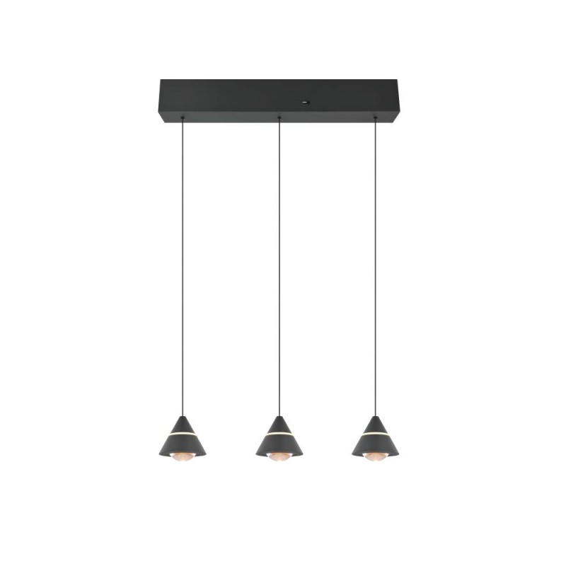 Trio-337010332 - Romeo - Matt Black 3 Light CCT over Island Fitting