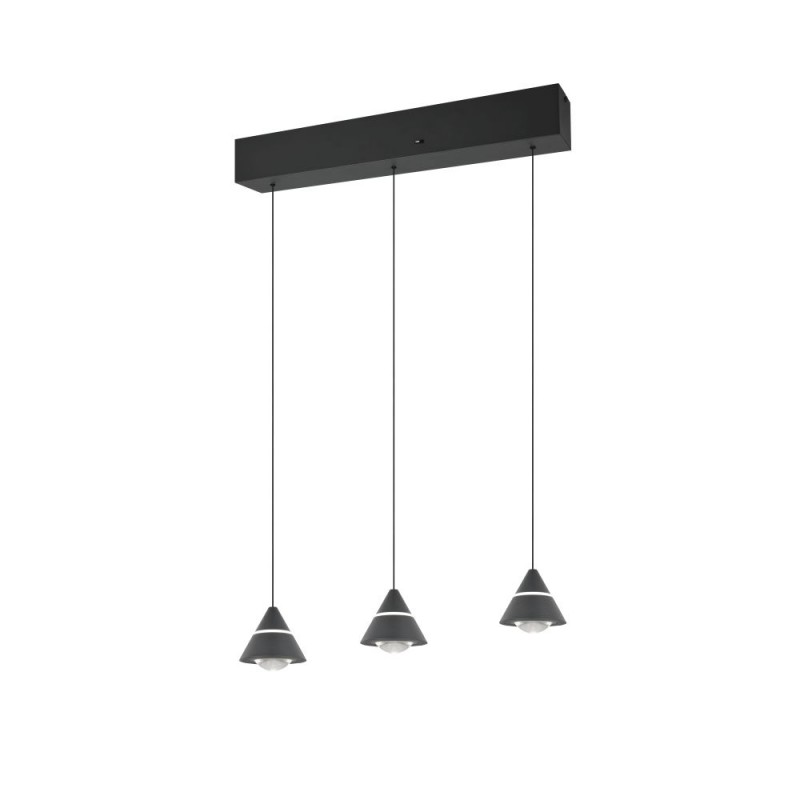 Trio-337010332 - Romeo - Matt Black 3 Light CCT over Island Fitting