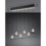 Romeo - Matt Nickel 6 Light CCT over Island Fitting