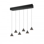 Romeo - Matt Black 6 Light CCT over Island Fitting