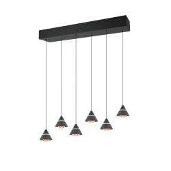 Romeo - Matt Black 6 Light CCT over Island Fitting