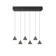 Trio-337010632 - Romeo - Matt Black 6 Light CCT over Island Fitting