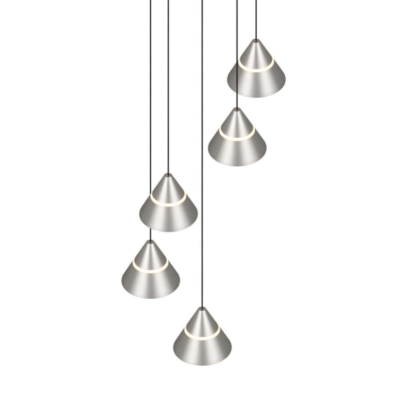 Trio-337030507 - Romeo - Matt Nickel 5 Light CCT Cluster Pendant