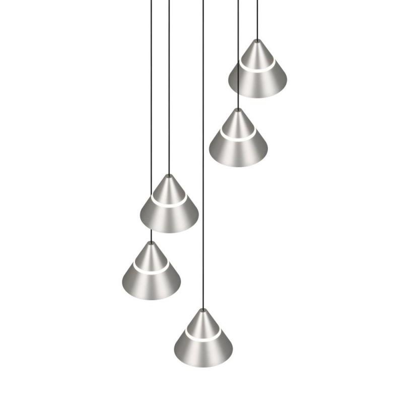 Trio-337030507 - Romeo - Matt Nickel 5 Light CCT Cluster Pendant