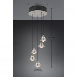 Romeo - Matt Nickel 5 Light CCT Cluster Pendant