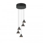 Romeo - Matt Black 5 Light CCT Cluster Pendant