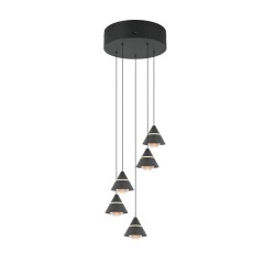 Romeo - Matt Black 5 Light CCT Cluster Pendant