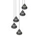 Trio-337030532 - Romeo - Matt Black 5 Light CCT Cluster Pendant