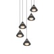 Trio-337030532 - Romeo - Matt Black 5 Light CCT Cluster Pendant