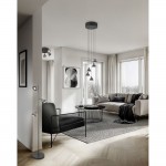 Romeo - Matt Black 5 Light CCT Cluster Pendant