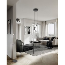 Romeo - Matt Black 5 Light CCT Cluster Pendant