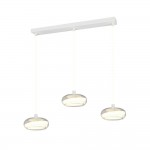 Tarsia - White 3 Light LED over Island Fitting with Clear Glass