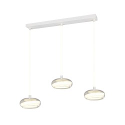 Tarsia - White 3 Light LED over Island Fitting with Clear Glass
