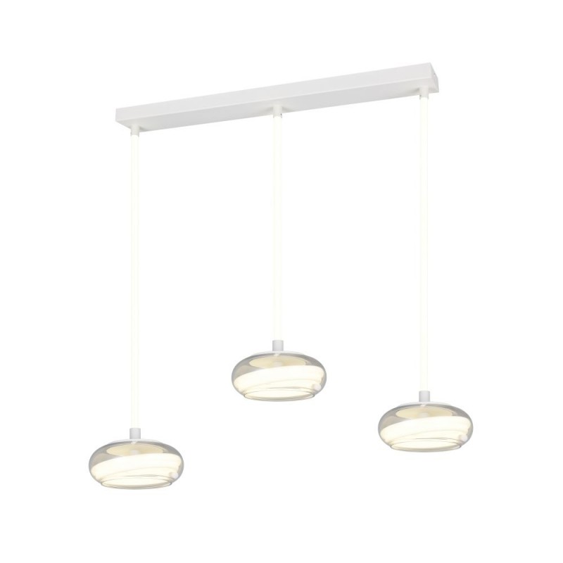 Trio-337810331 - Tarsia - White 3 Light LED over Island Fitting with Clear Glass