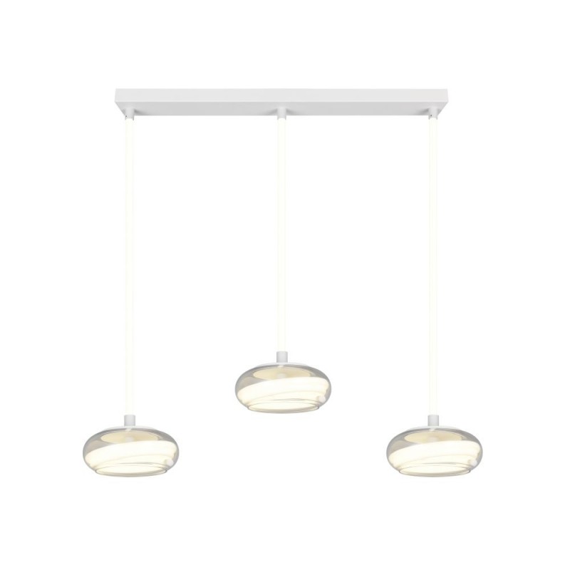Trio-337810331 - Tarsia - White 3 Light LED over Island Fitting with Clear Glass